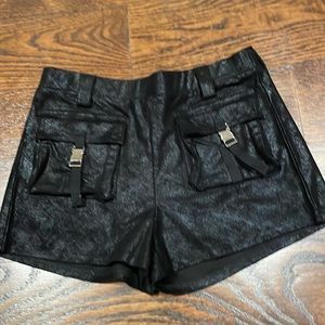 Brand new with tags faux black leather shorts